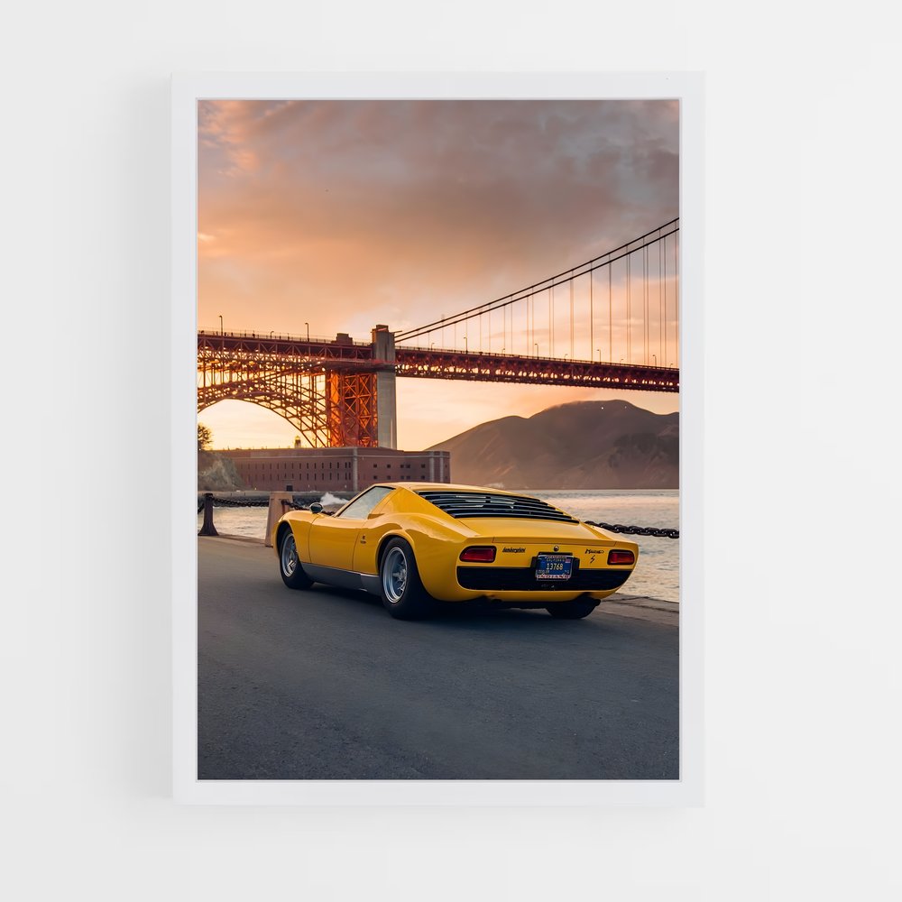 Poster Miura Jaune – affiche Lamborghini (vue 3)